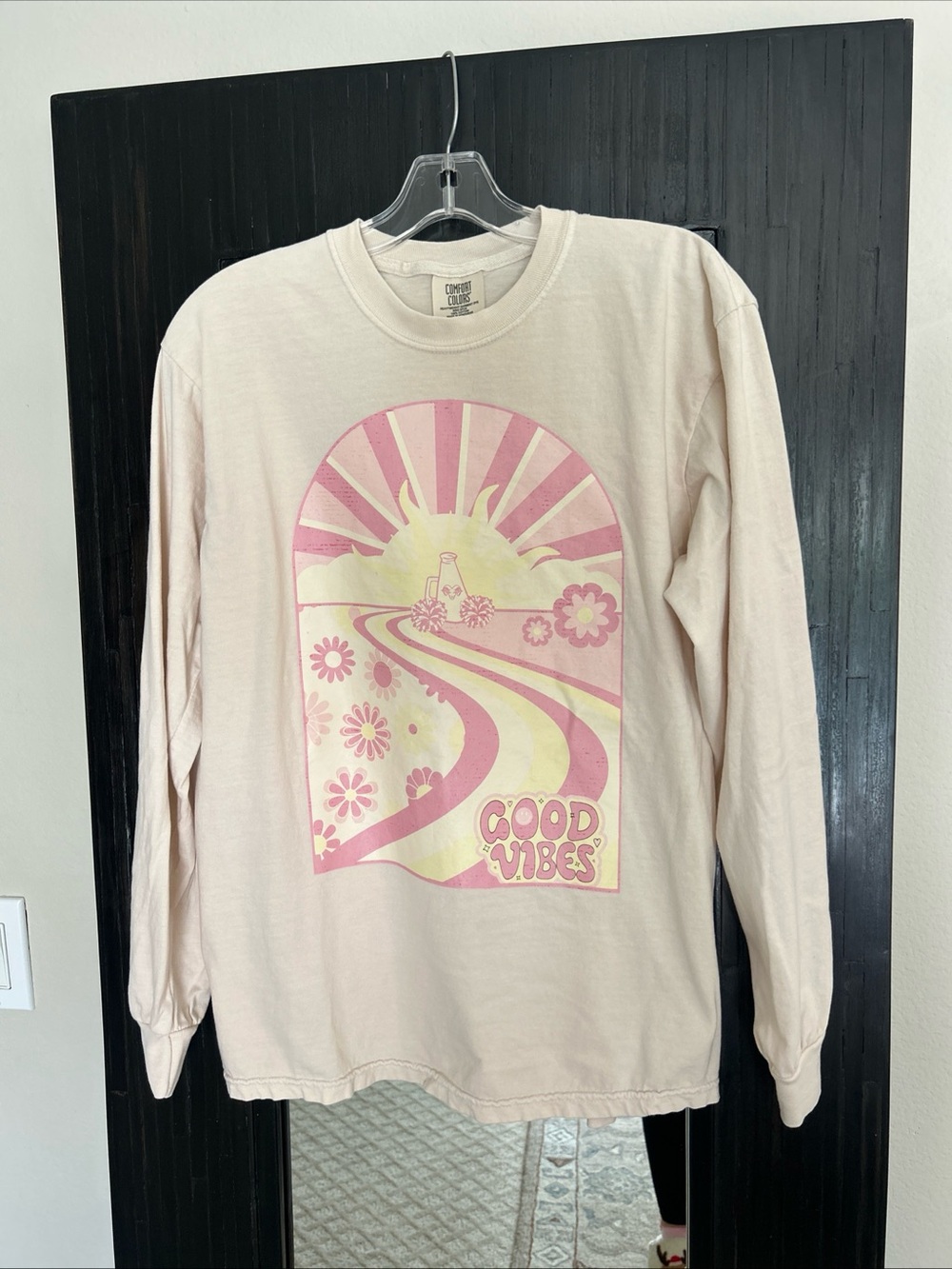 Good Vibes Pink Graphic Long-Sleeve Tee